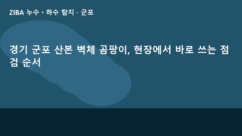 경기 군포 산본 벽체 곰팡이, 현장에서 바로 쓰는 점검 순서